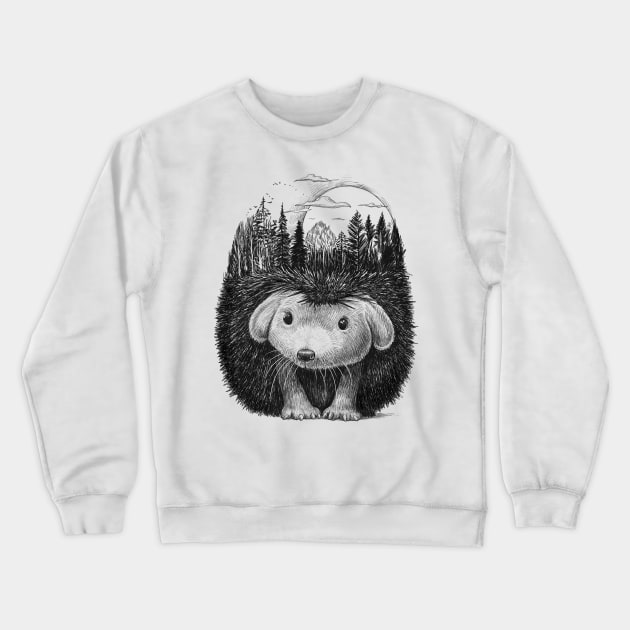 Forest hedgehog Crewneck Sweatshirt by NikKor